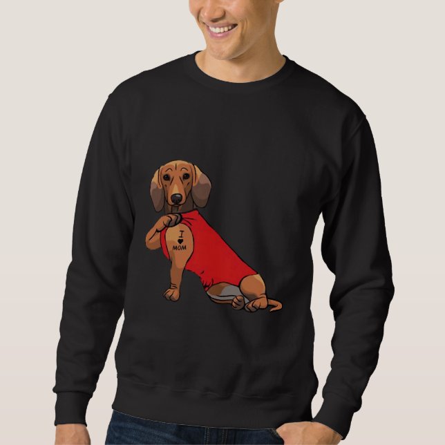 Moletom Dachshund I Love Mãe (Frente)