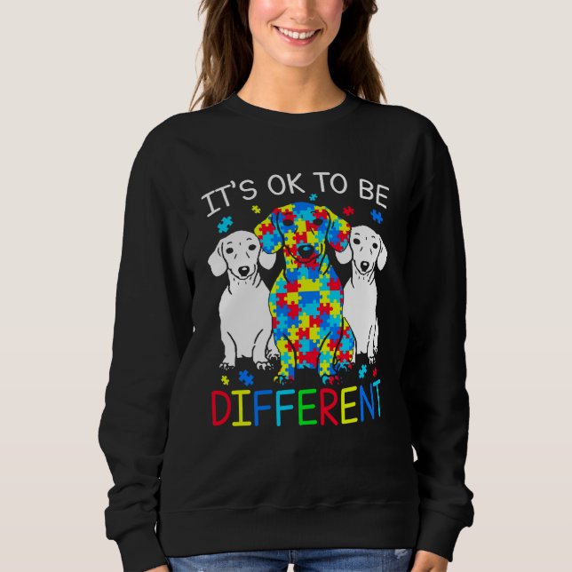 Moletom Dachshund It's Ok To Be Different Autism Awareness (Frente)