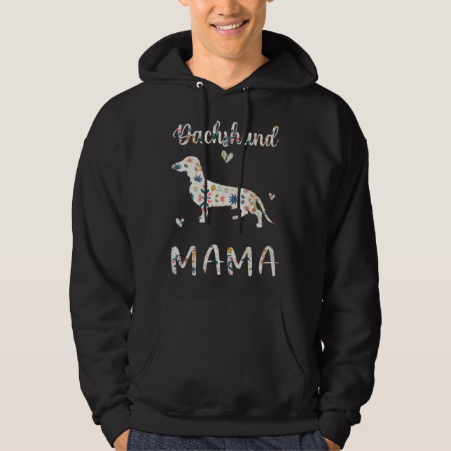 Moletom Dachshund Mama Floral Dog Mom Love (Frente)