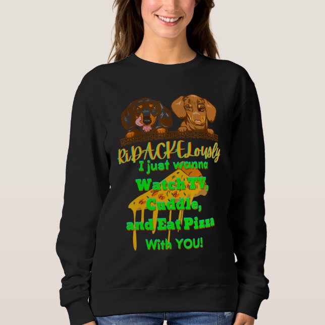 MOLETOM DACHSHUND PET FUNNER WIENER DOG TV CUDDLE E COMA (Frente)