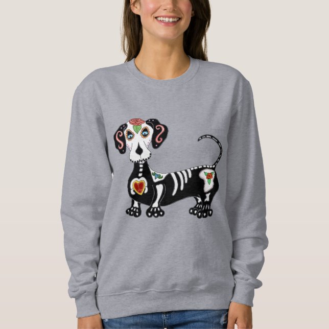 Moletom Dachshund Sugar Skull (Frente)
