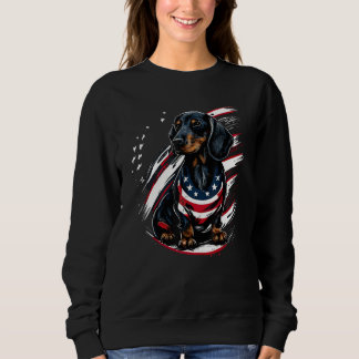 Moletom Dachshund USA patriotic US Flag Gifts Dog Lover_12