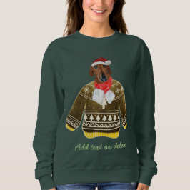 Moletom Dachshund Vermelho Salsicha Natal Feio Cachorro Mã