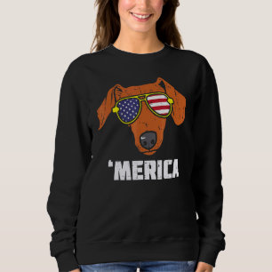 Moletom Dachshund Wiener American Flag 4 De Julho Fou
