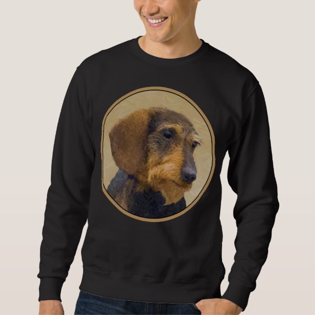 Moletom Dachshund (Wirehaired) Pintura Original para Cacho (Frente)
