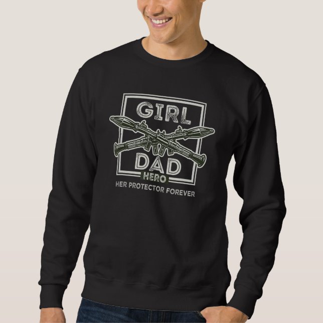 Moletom Dad Her Protector Forever Funny Father of Girls_1 (Frente)