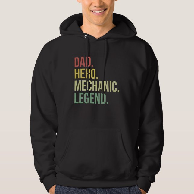 Moletom Dad Hero Mechanic Legend Fathers Day Garage Grandp (Frente)