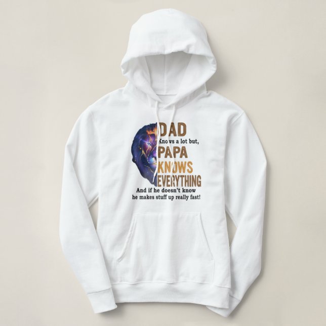 Moletom Dad knows a lot but papa knows everything shirt (Frente do Design)