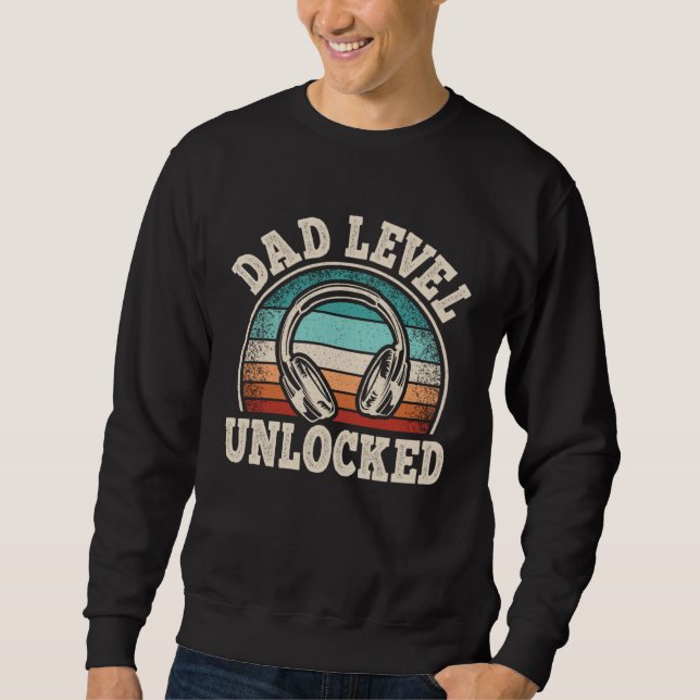 Moletom Dad Level Unlocked Gaming Father Video Game  Gamer (Frente)