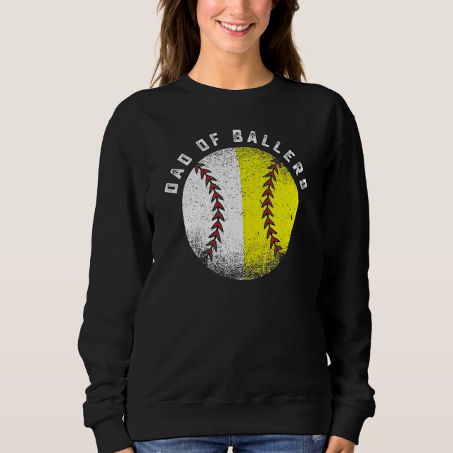 Moletom Dad Of Ballers Baseball Softball  Father s Day (Frente)