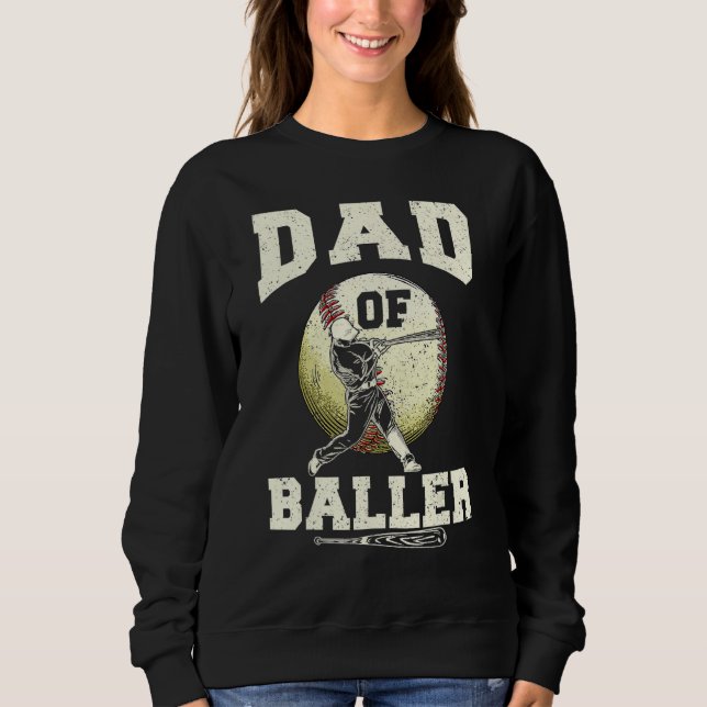 Moletom Dad Of Ballers Baseball Softball  Father s Day 1 (Frente)