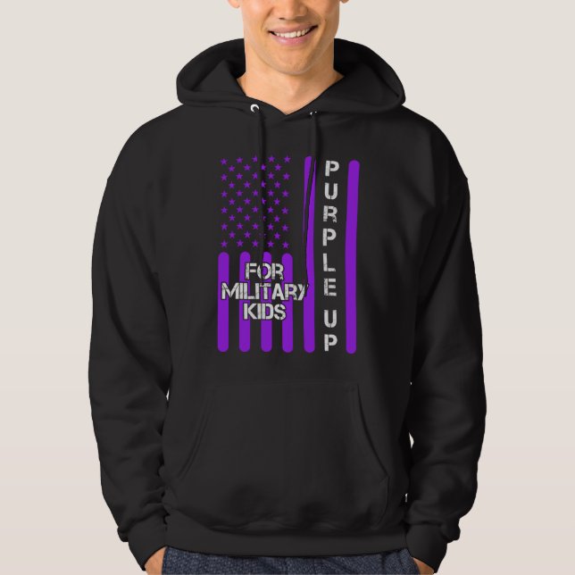 Moletom Dad Purple Up Military Child Kids Appreciation Ame (Frente)