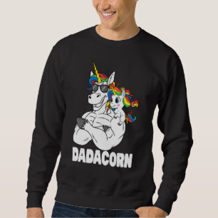 Moletom Dadacorn Muscle Unicorn Pai Com Sol Filha De Bebê