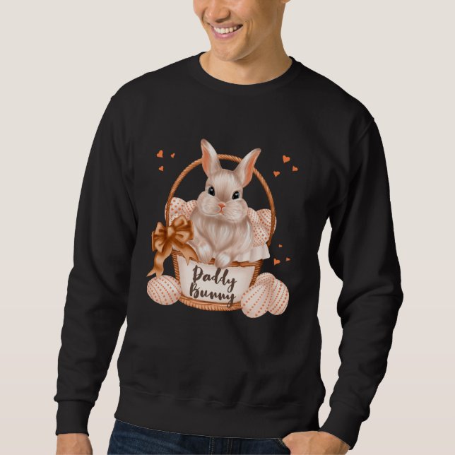 Moletom Daddy Bunny Cute Pastel Matching Family Easter Rab (Frente)