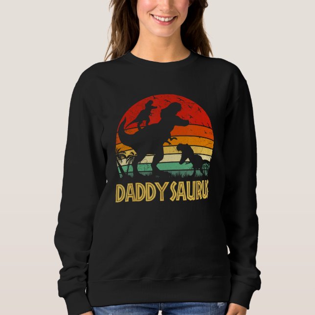 Moletom Daddy Dinosaur Daddysaurus 2 kids Fathers Day  For (Frente)