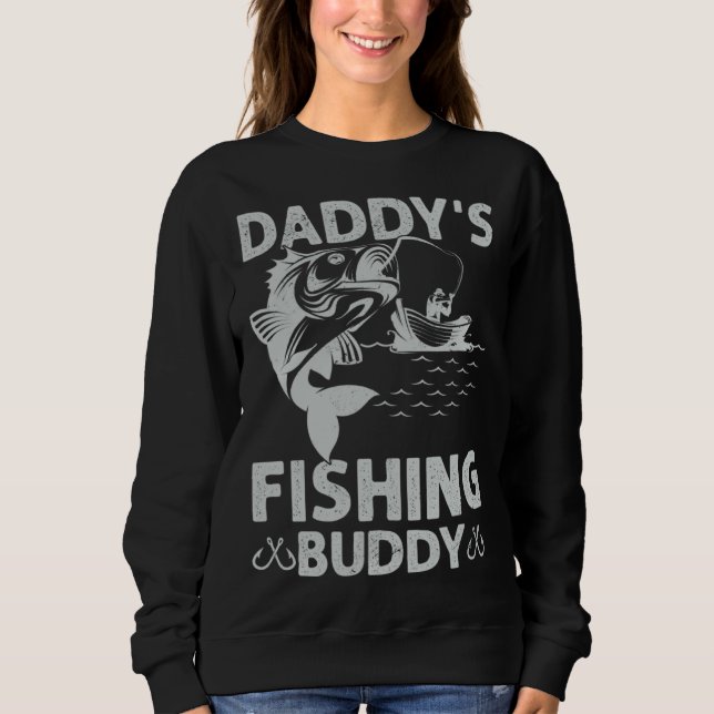 Moletom Daddy s Fishing Buddy Fishing Papa Son Boy Fathers (Frente)