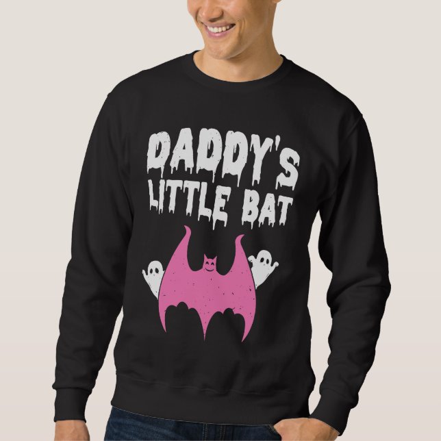 Moletom Daddy's Little Bat Spooky Halloween Family Bat Lov (Frente)