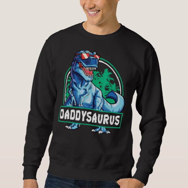 Moletom Daddysaurus Dia de os pais Rex Dinosaur Daddysauru (Frente)