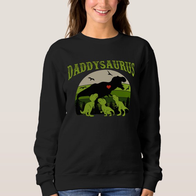 Moletom Daddysaurus with 3 Dino Kid for Father s Day (Frente)