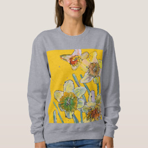 Moletom Daffodil Amarelo daffodils florais Flor de Aquarel