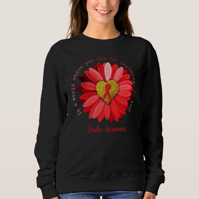Moletom Daisy Be Kind Stroke Awareness Red Ribbon (Frente)