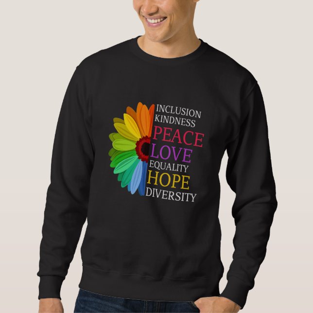 Moletom Daisy Peace Love Igualdade Diversity Human Rights  (Frente)
