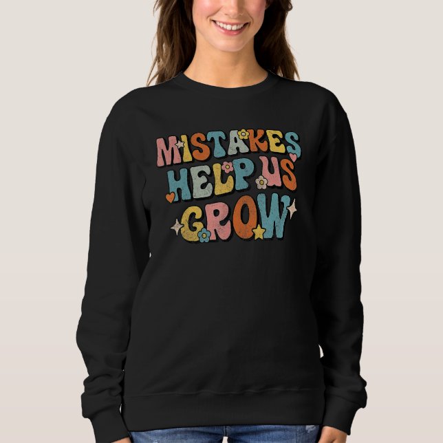 Moletom Daisy Positive Growth Mindset Retro Teacher Back T (Frente)