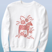 Dala Horse Red e White Suecos