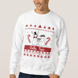 Moletom Dallas Texas Tacky Xmas Sweatshirt Snowman Robbery