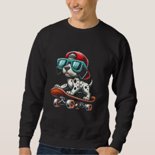 Moletom Dálmata Infantil Em Um Skate Skater Meninos  1