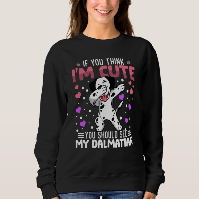 Moletom dalmatian Heart Valentine's Day Animal For Womens  (Frente)