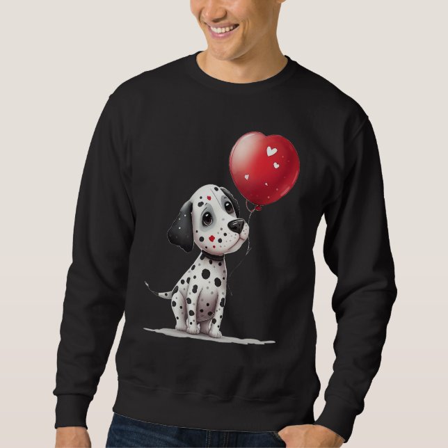Moletom Dalmatian Love Heart for Valentines Day on Dalmati (Frente)