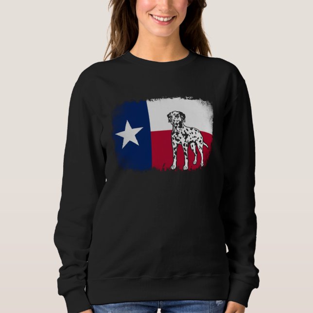 Moletom Dalmatian vintage Texas Texan flag dog (Frente)