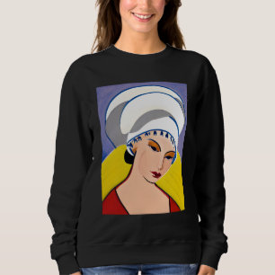 Moletom Dama Art Déco Moderna com Turbante
