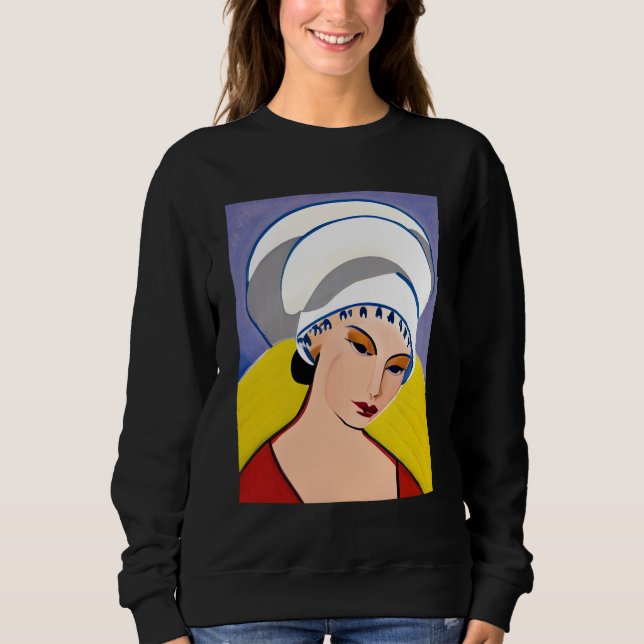 Moletom Dama Art Déco Moderna com Turbante (Frente)