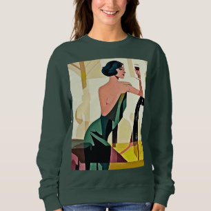 Moletom Dama Deco em Arte Moderna Verde