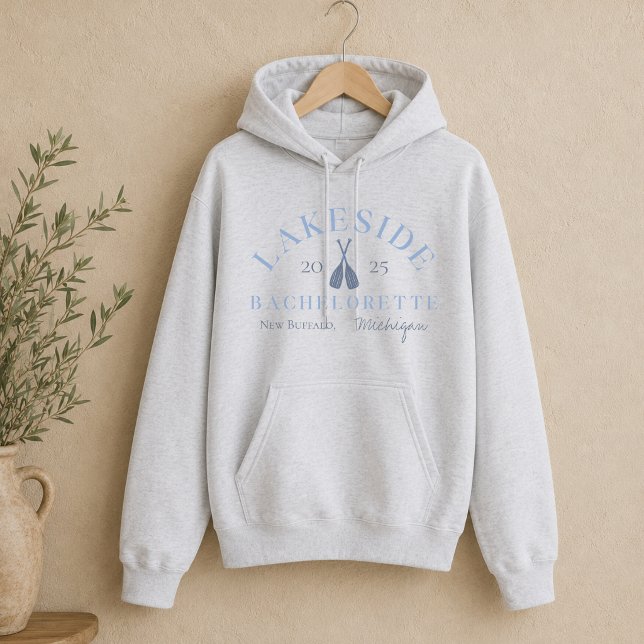 Moletom Damas de Honra de Lago Costeiro Solteira (Coastal Lake Bachelorette Bridesmaid Hoodie)