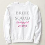 Moletom Damas de Rosa Nome Personalizado Casamento Despedi<br><div class="desc">Caligrafia linda, camisola rosa de dama de honra. Perfeita para camisola de papel de casamento. Esquadra da noiva.</div>