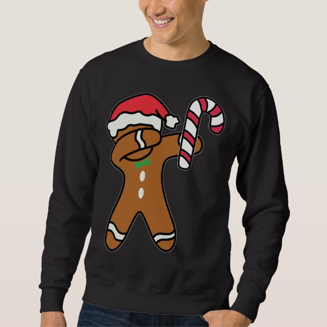 Moletom Dança de Canas de Pimenta de Pão de Natal (Frente)