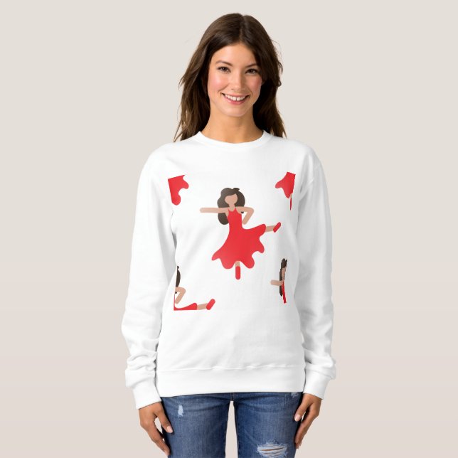 Moletom Dancer emoji Women sweatshirt (Frente Completa)
