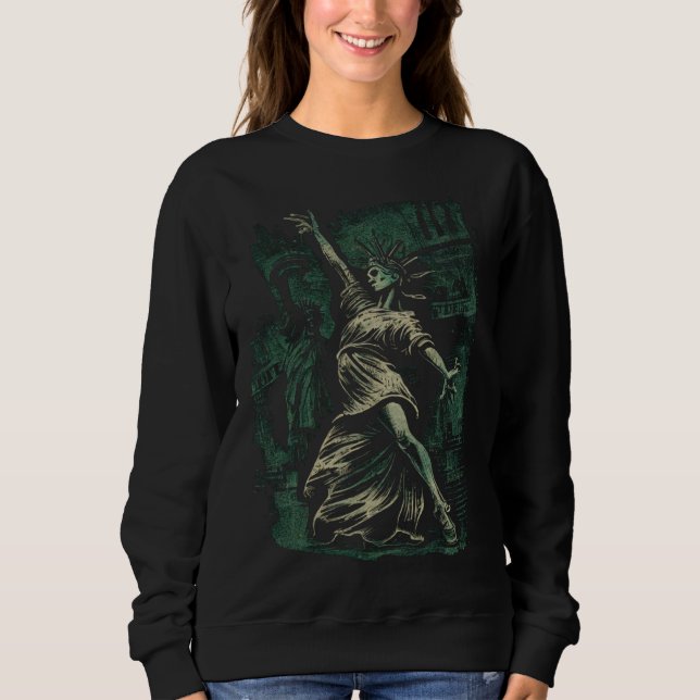 Moletom Dancing Statue Of Liberty Graphic Tees Men Women B (Frente)
