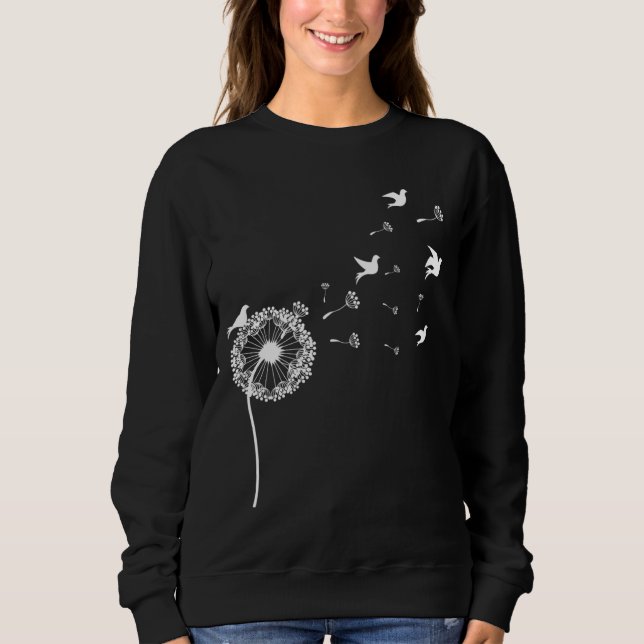 Moletom Dandelion Flying Seeds Birds Flower Summer (Frente)