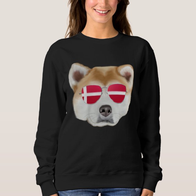 Moletom Danish Flag Akita Dog Denmark Pocket (Frente)