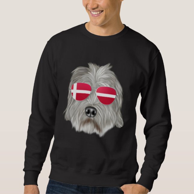 Moletom Danish Flag Dandie Dinmont Terrier Dog Denmark Poc (Frente)