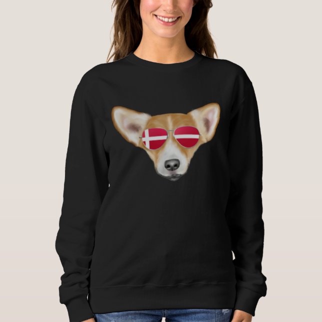 Moletom Danish Flag Pembroke Welsh Corgi Dog Denmark Pocke (Frente)