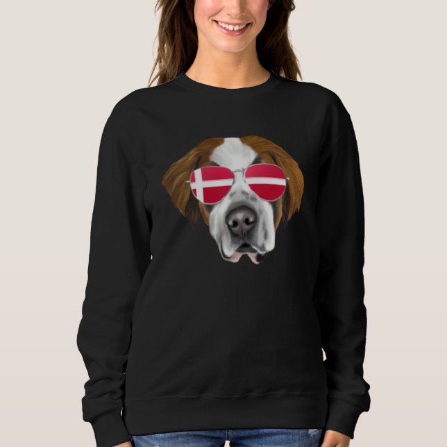 Moletom Danish Flag St Bernard Dog Denmark Pocket (Frente)
