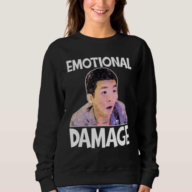 Moletom Dano emocional Meme Fofo Citação engraçada (Frente)