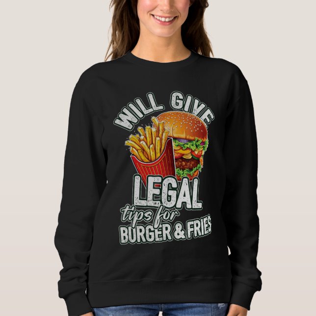 Moletom Dará Dicas Legais Para Advogado de Burger & Fries (Frente)