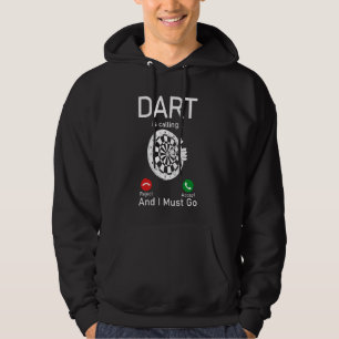Moletom Dardos Engraçado Dart Está Ligando E Eu Preciso Ir