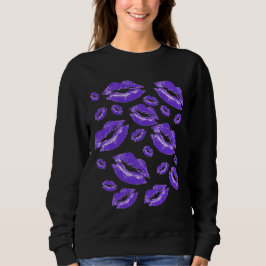 Moletom Dark Blue Lip Print Flirtatious Fun